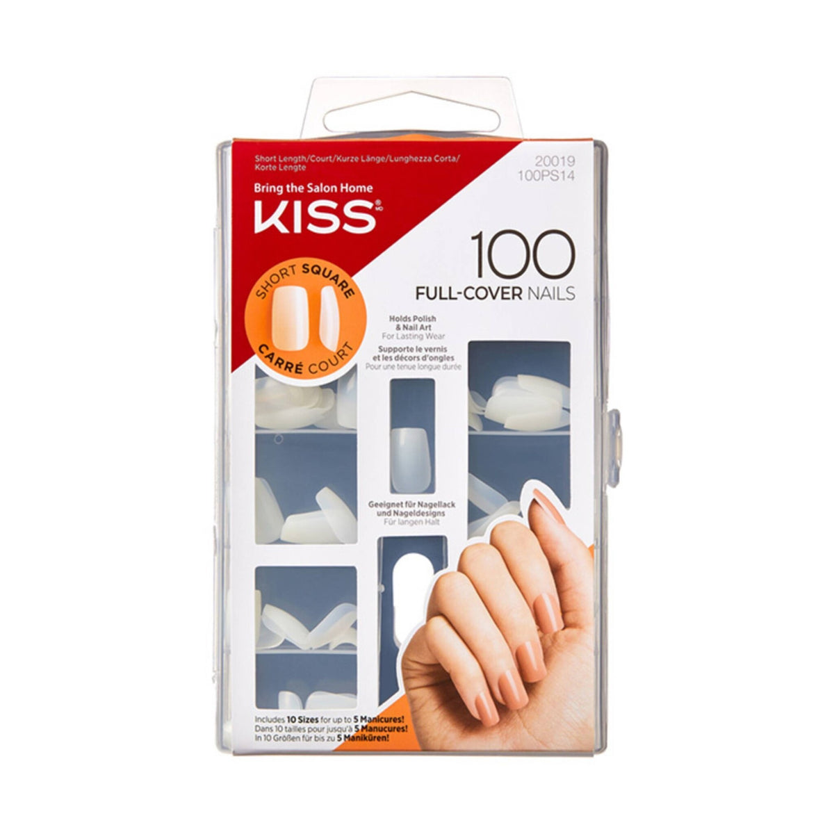 KISS - 100 Full Cover Nails Short Square