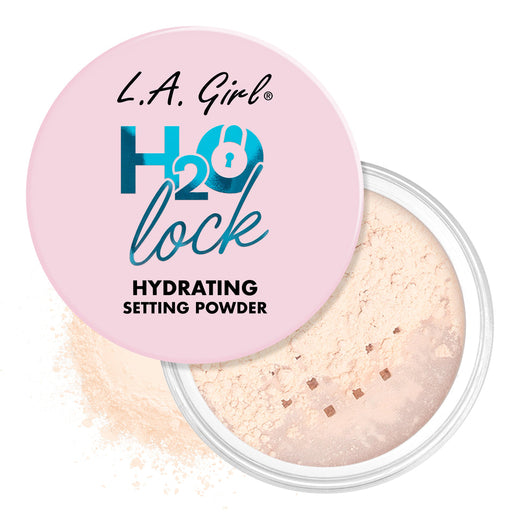 LA Girl H2O Lock Hydrating Setting Powder Translucent met roze deksel